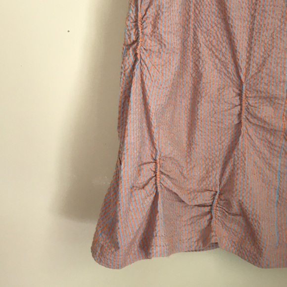 Blue & Orange Pinstripe Pencil Skirt - Picture 6 of 8